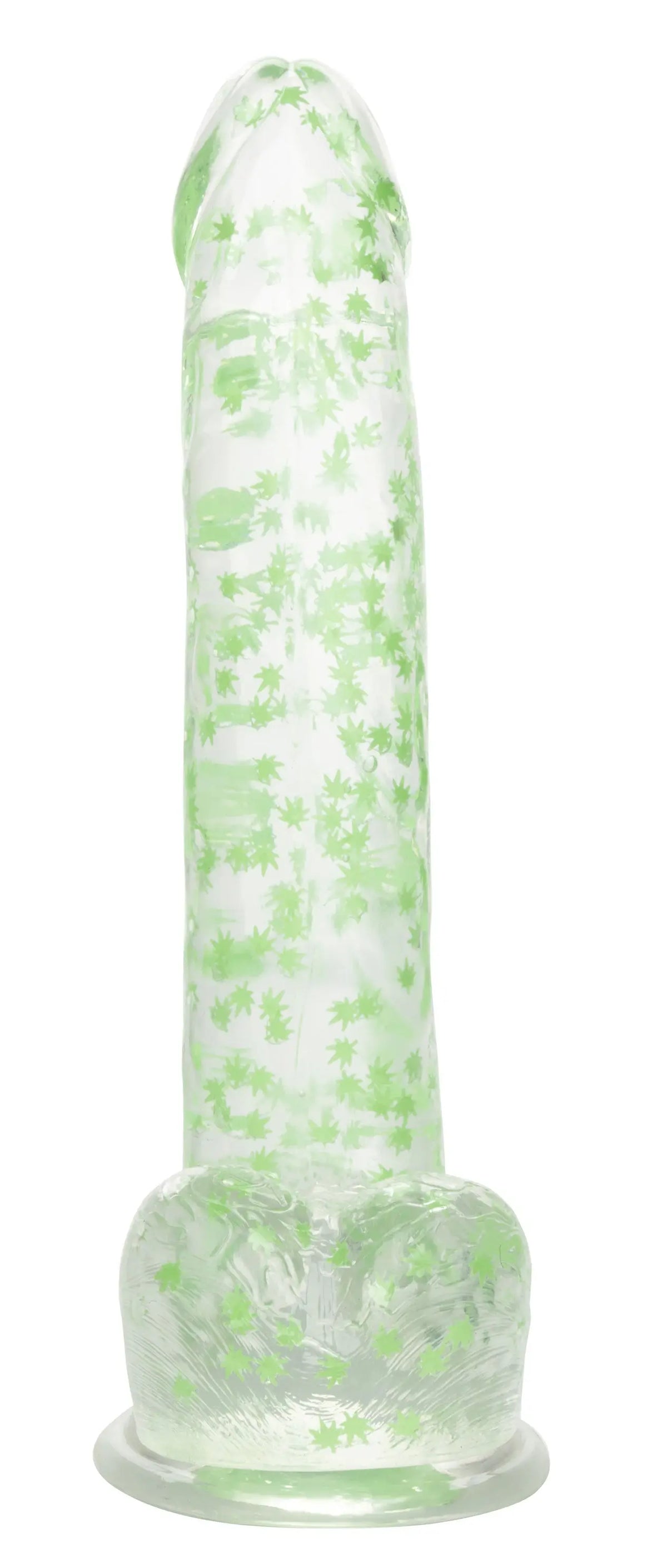 Naughty Bits I Leaf Dick Glow-in-the-Dark Weed Leaf Dildo - Glow in the Dark – body-safe materials | Fu'Cha Exotics