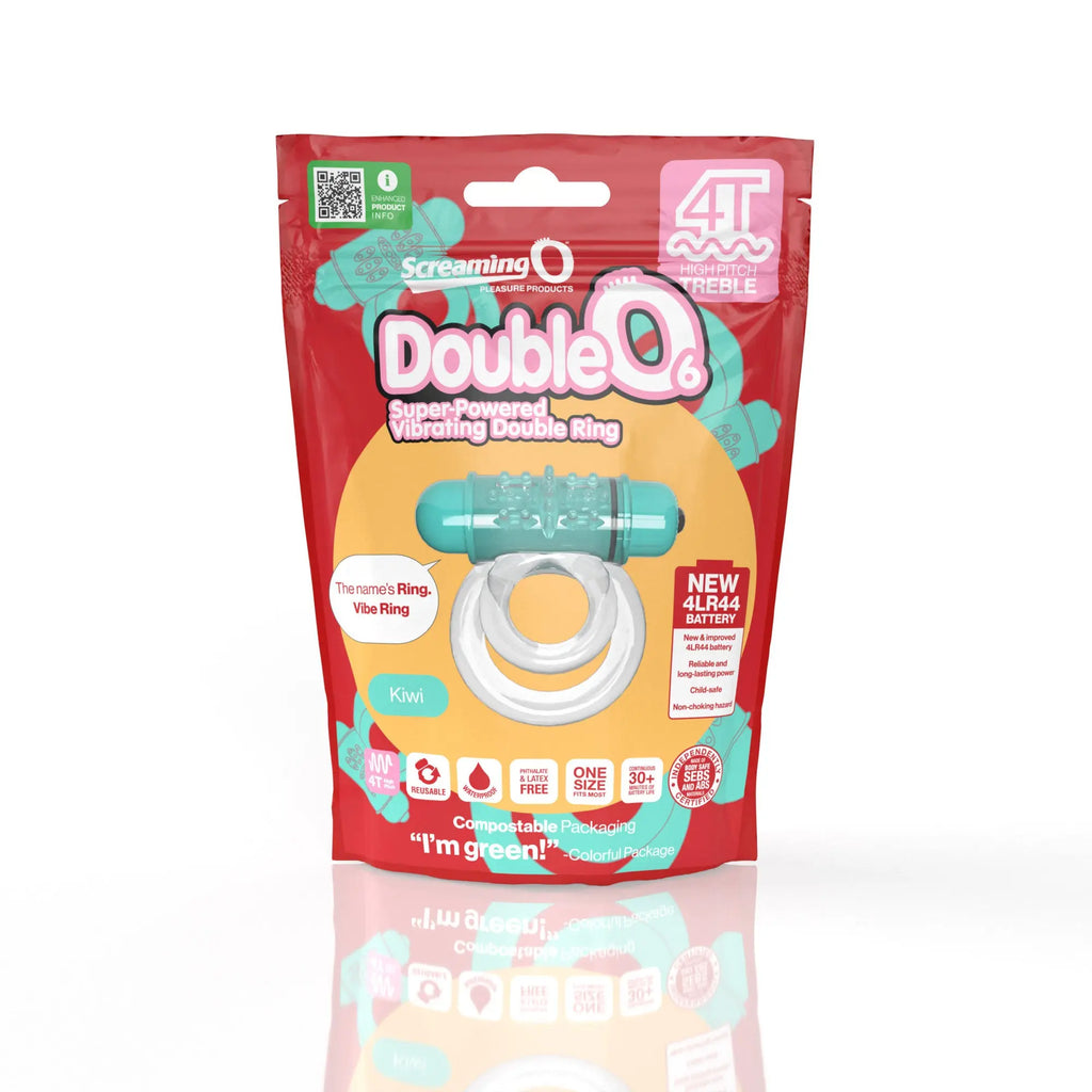 Screaming O 4t - Double O 6 Super Powered Vibrating Double Ring - Kiwi – body-safe materials | Fu'Cha Exotics