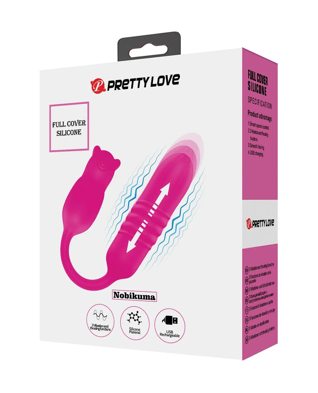 Pretty Love Nobikuma Thrusting Egg - Fuchsia – body-safe silicone thrusting action | Fu'Cha Exotics