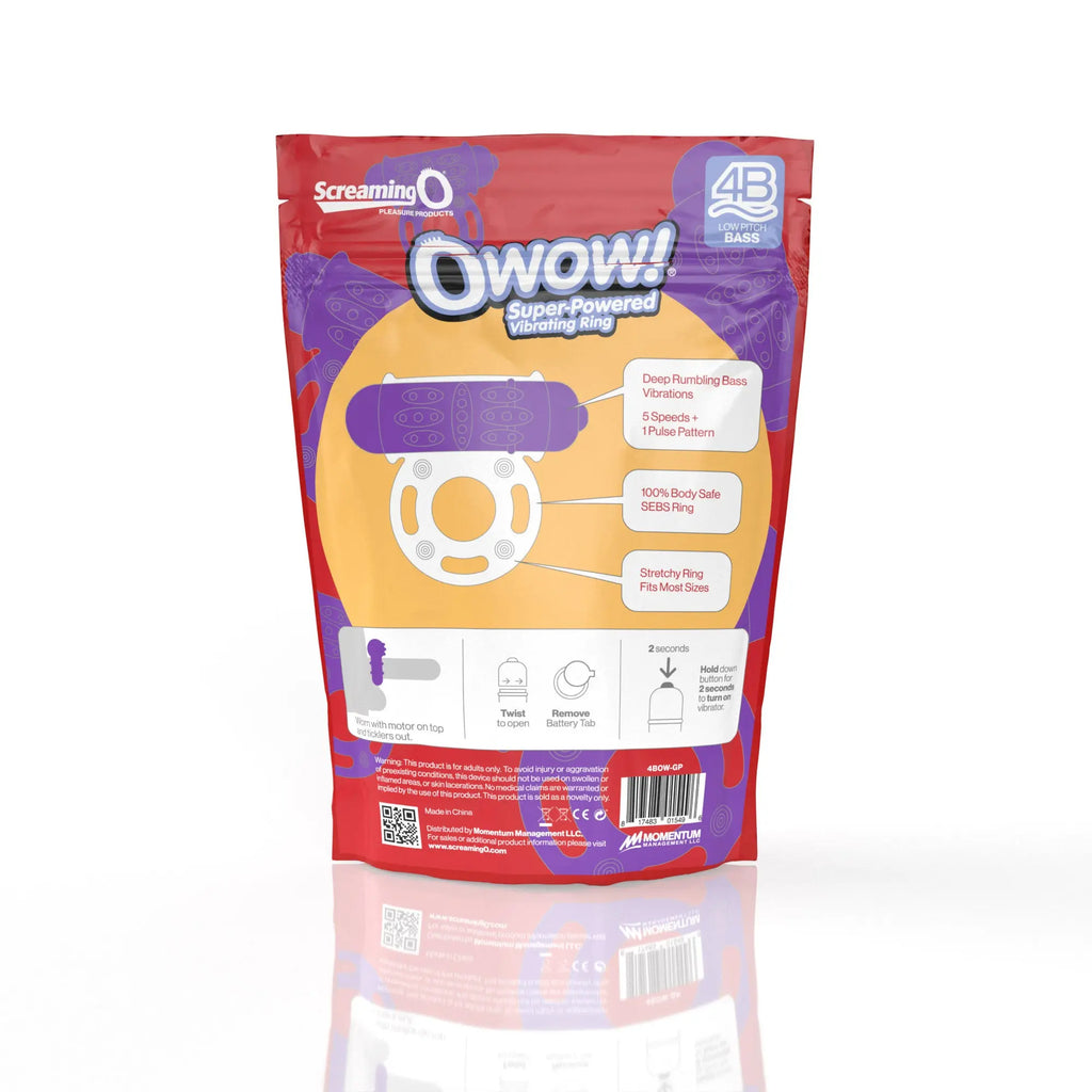 Screaming O 4b - Owow Super Powered Vibrating Ring - Grape – body-safe materials fully waterproof | Fu'Cha Exotics