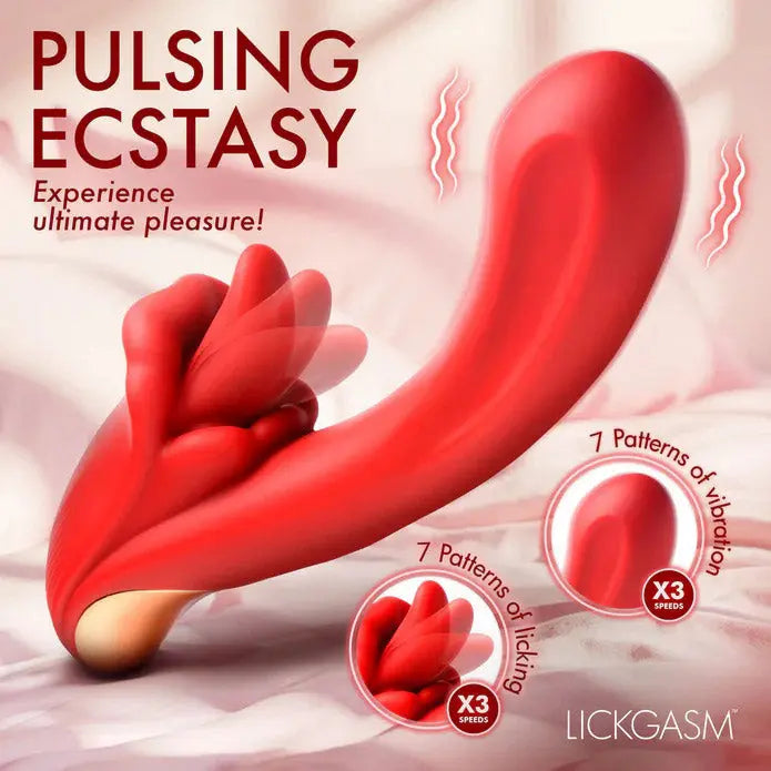 Lusty Licker Licking Silicone Vibrator - Red – body-safe materials | Fu'Cha Exotics