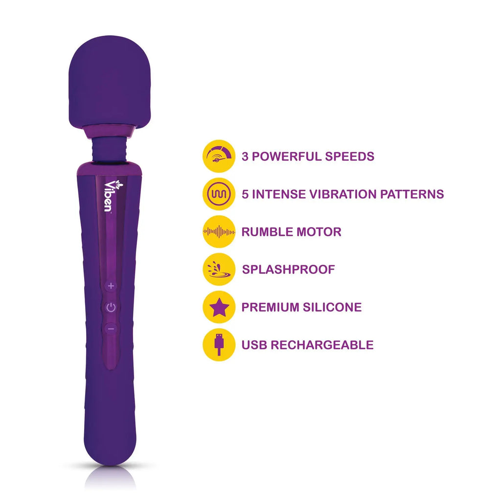 Obsession Wand Massager - Violet – body-safe silicone USB-rechargeable | Fu'Cha Exotics