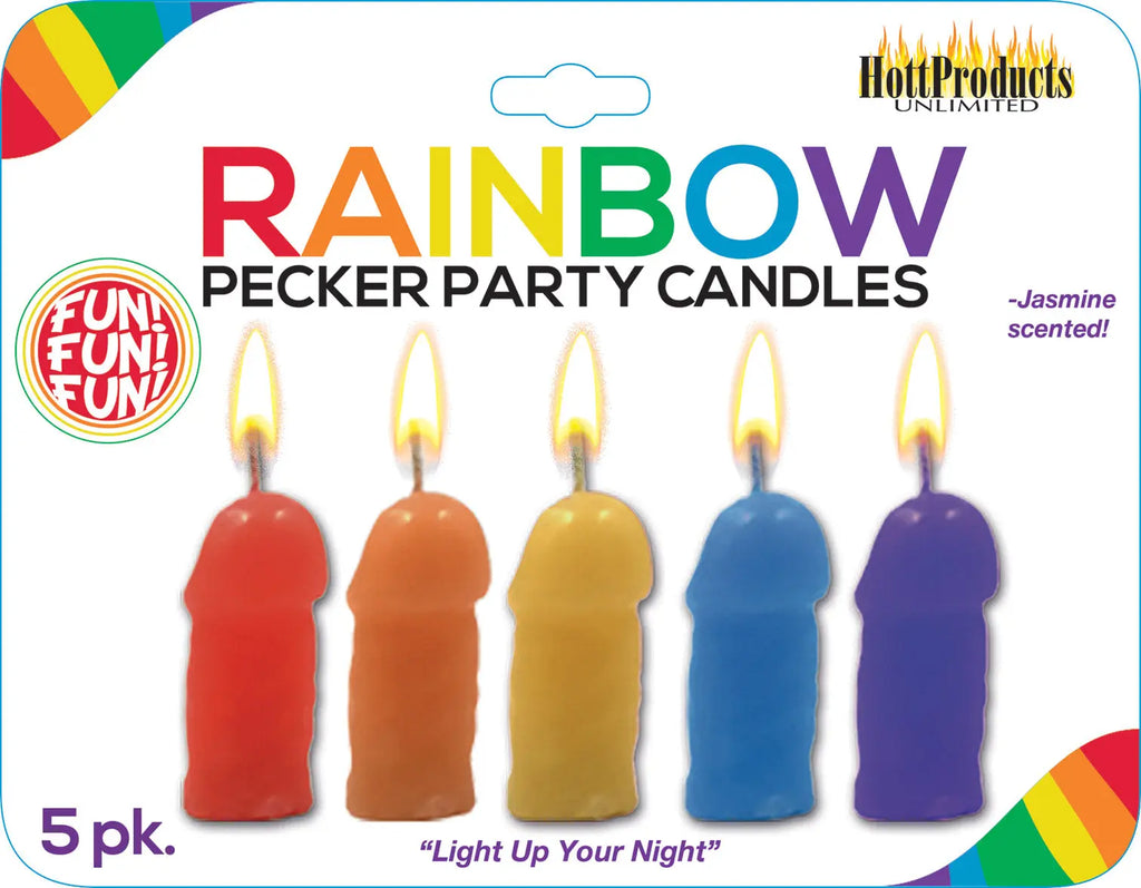 Rainbow Pecker Party Candles - 5 Pack – body-safe materials | Fu'Cha Exotics