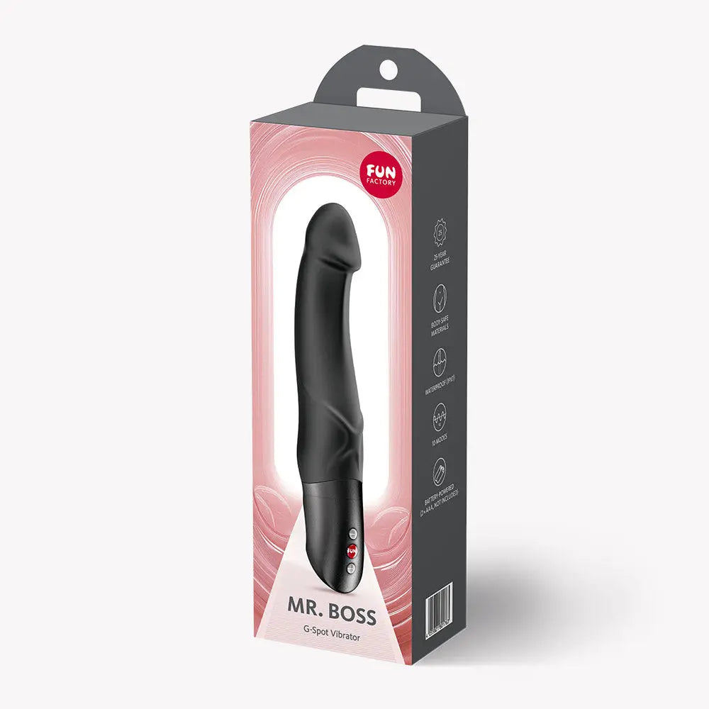 Mr. Boss G-Spot Vibrator - Black – body-safe silicone fully waterproof | Fu'Cha Exotics
