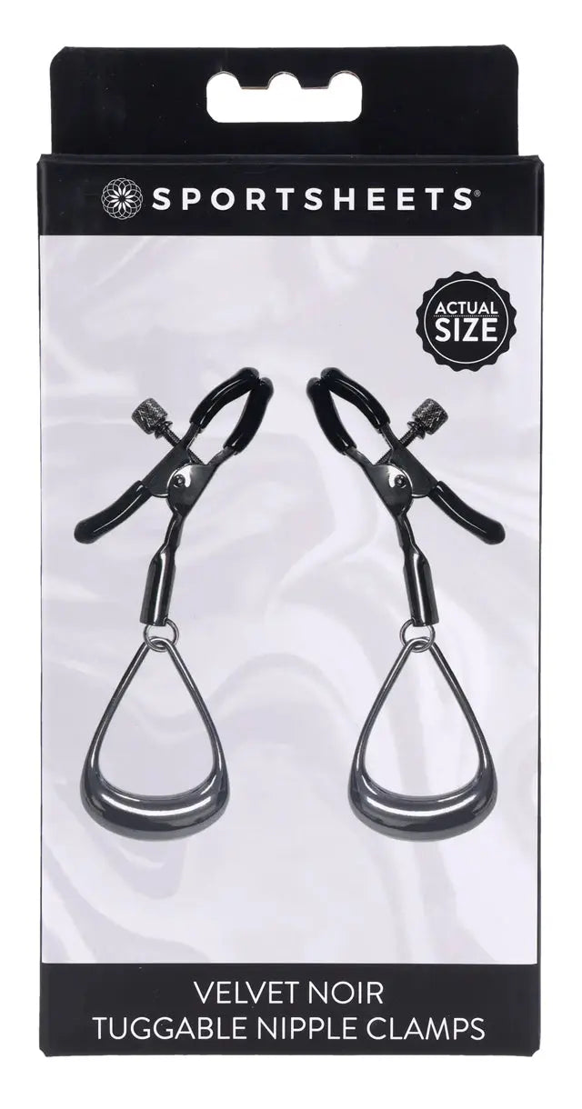 Velvet Noir Tuggable Nipple Clamps – body-safe materials adjustable intensity | Fu'Cha Exotics
