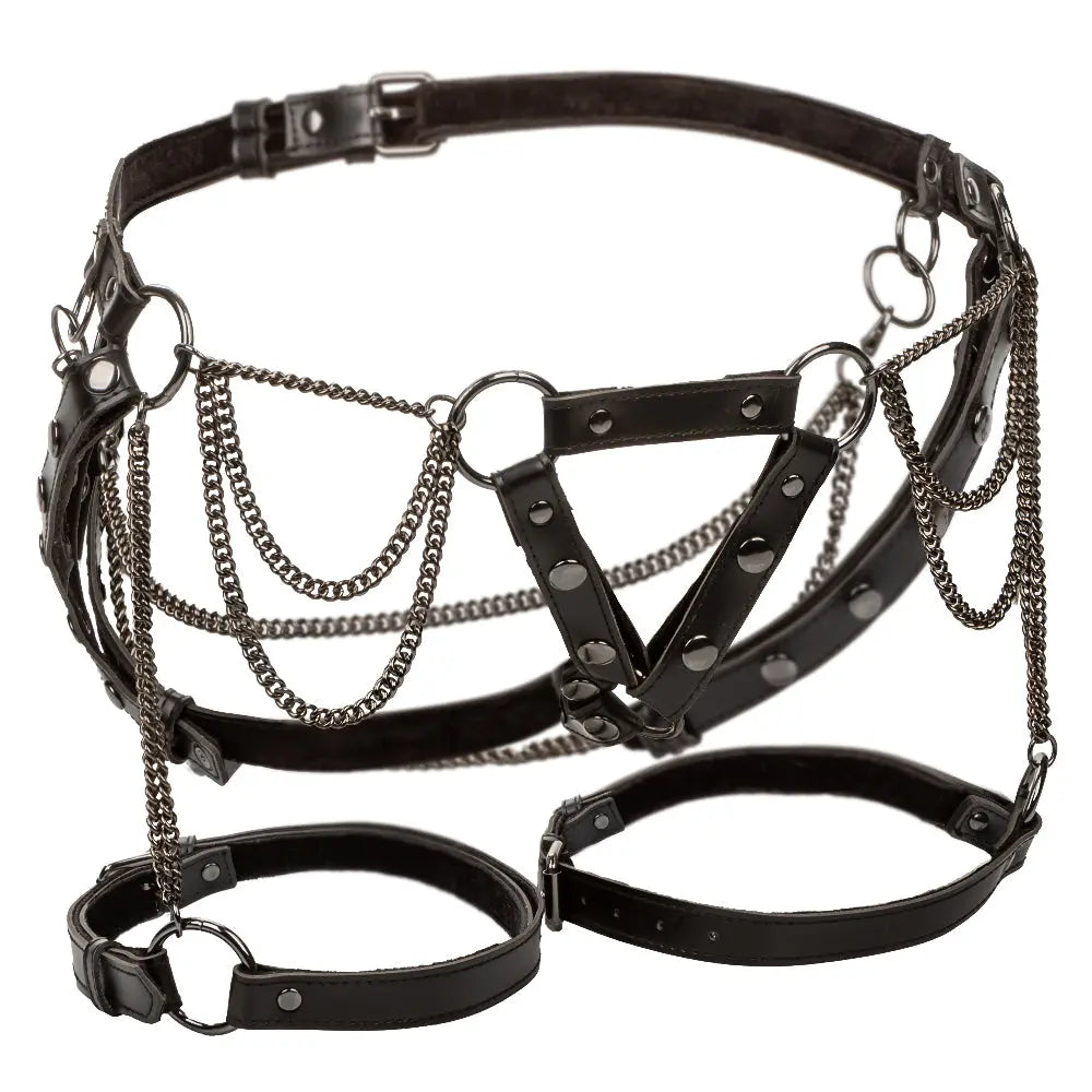 Euphoria Collection Thigh Harness With Chains - Black – body-safe materials | Fu'Cha Exotics
