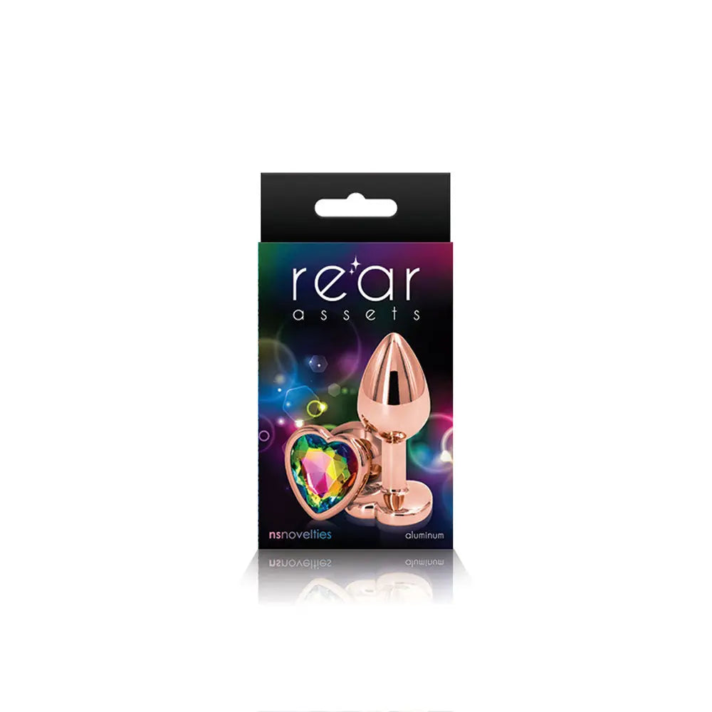 Rear Assets - Rose Gold Heart - Small - Rainbow – aluminum | Fu'Cha Exotics