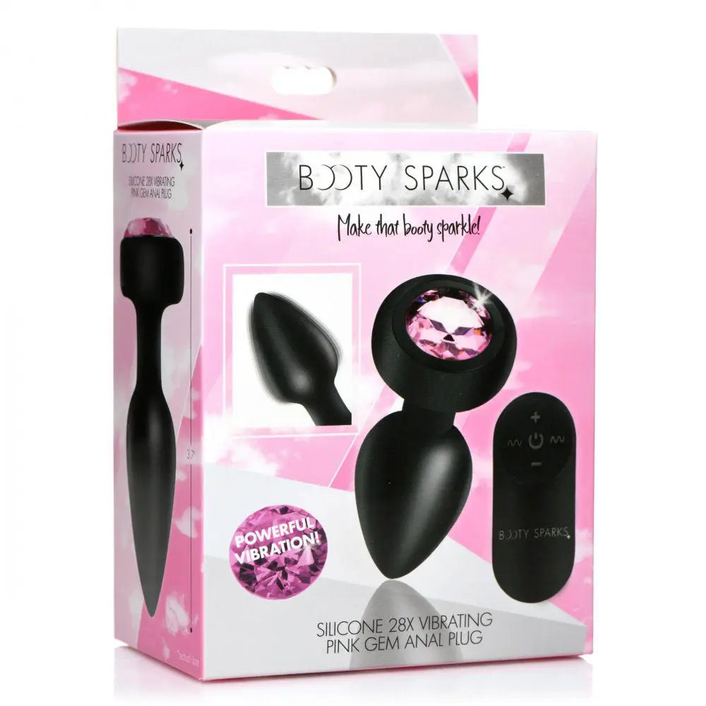 28x Silicone Vibrating Pink Gem Anal Plug With Remote - Small – body-safe materials | Fu'Cha Exotics