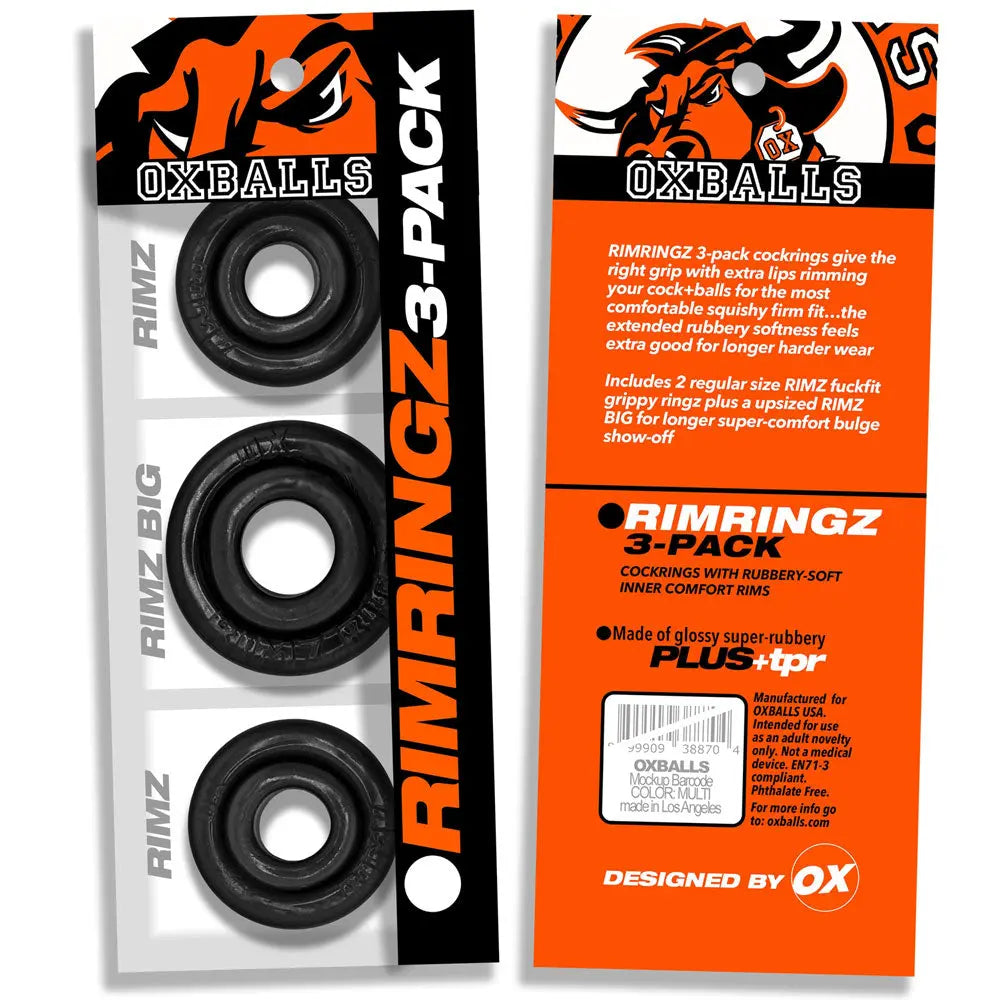 RimringzMulti Size 3 Pack- Black – body-safe materials | Fu'Cha Exotics