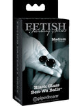 Glass ben-wa balls set, medium, black, in retail box