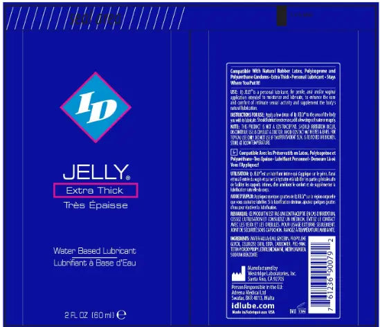 ID Jelly Extra Thick Water Based Lubricant 2 Oz – body-safe materials | Fu'Cha Exotics