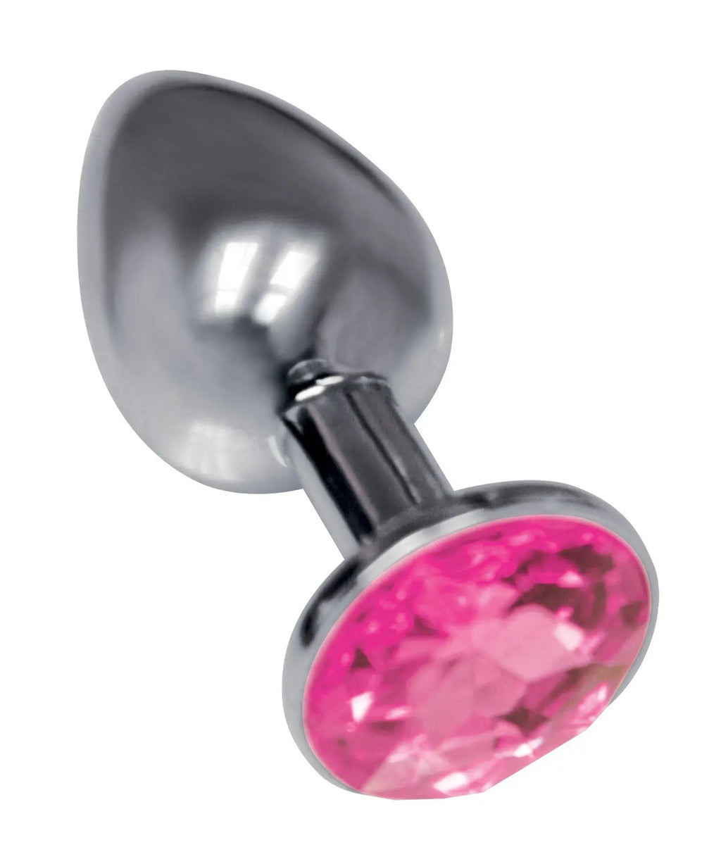 The 9's the Silver Starter Bejeweled Stainless Steel Plug - Pink – stainless steel | Fu'Cha Exotics