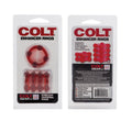 Red Colt Enhancer Rings: stretchy universal gear rings set in blister pack