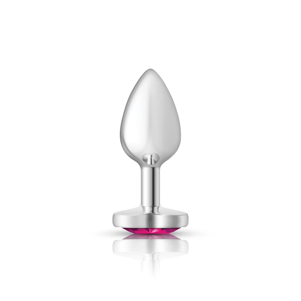 Bright Pink Heart Gem Silver Metal Plug - Sm – body-safe materials | Fu'Cha Exotics