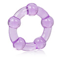 Purple beaded ring with round segmented links