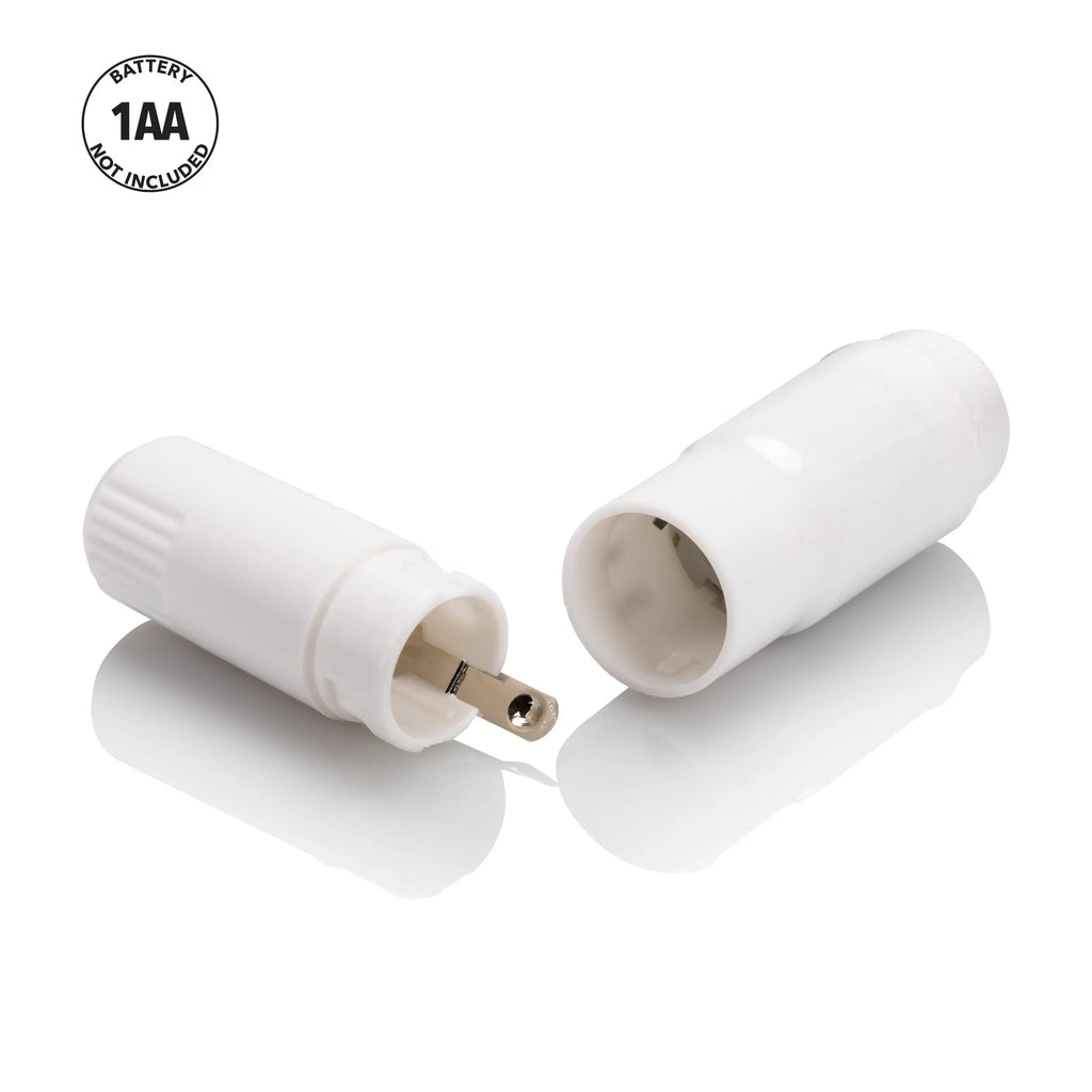 Compact Waterproof Personal Travel Massager With 4 Tips - White – body-safe materials fully waterproof | Fu'Cha Exotics