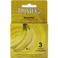 Trustex banana flavored lubricated latex condoms, 3-pack blister pack