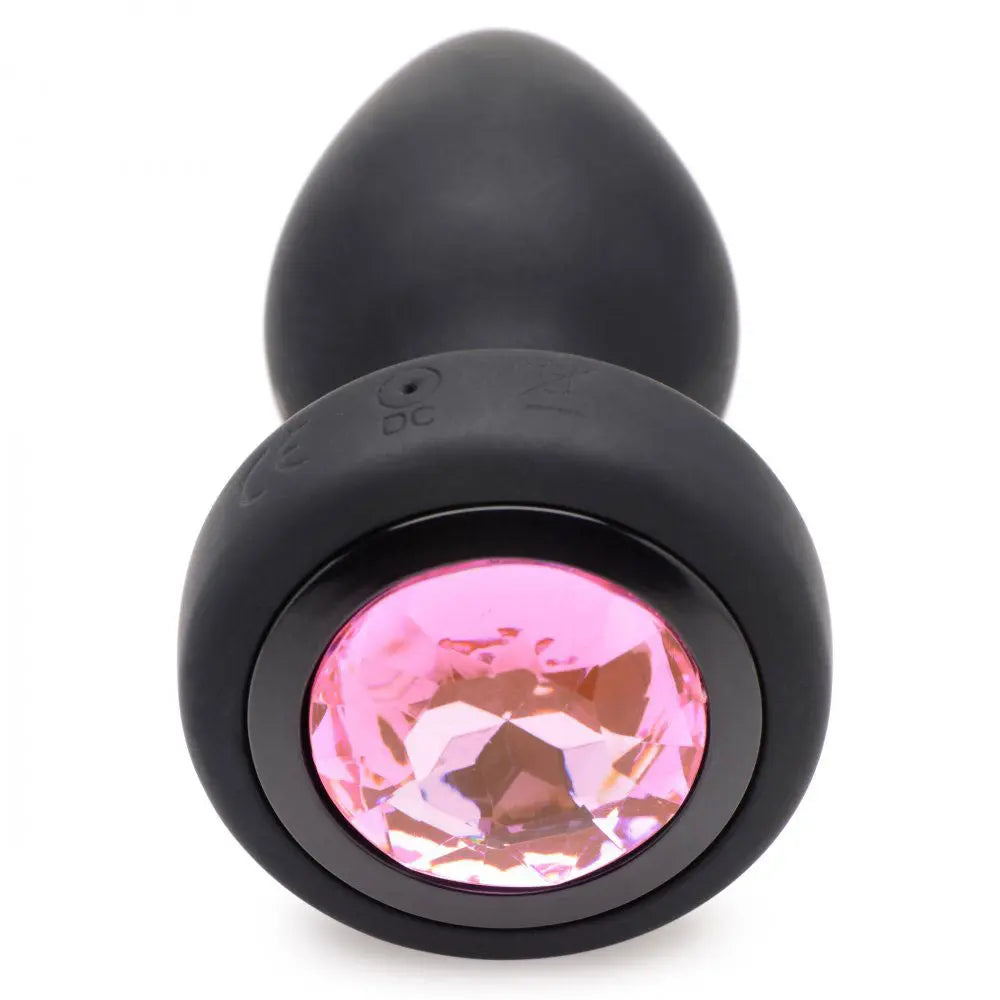 28x Silicone Vibrating Pink Gem Anal Plug With Remote - Small – body-safe silicone 11 vibration modes | Fu'Cha Exotics
