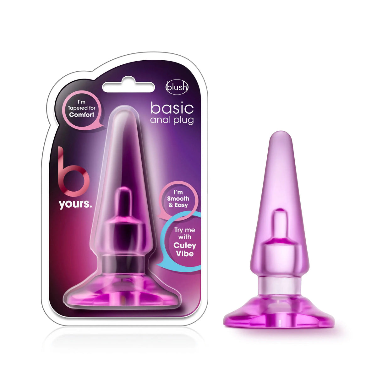 B Yours - Basic Anal Plug - Pink – body-safe materials | Fu'Cha Exotics