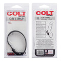 Adjustable leather strap with 3 snaps, dark finish, blister pack