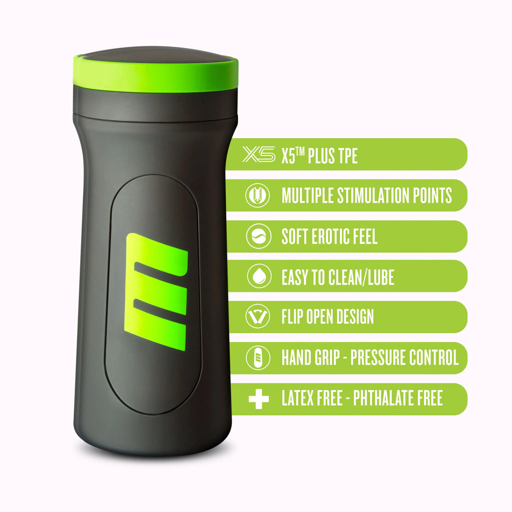 M for Men - M2 - Male Masturbator Cup - Black – body-safe TPE | Fu'Cha Exotics