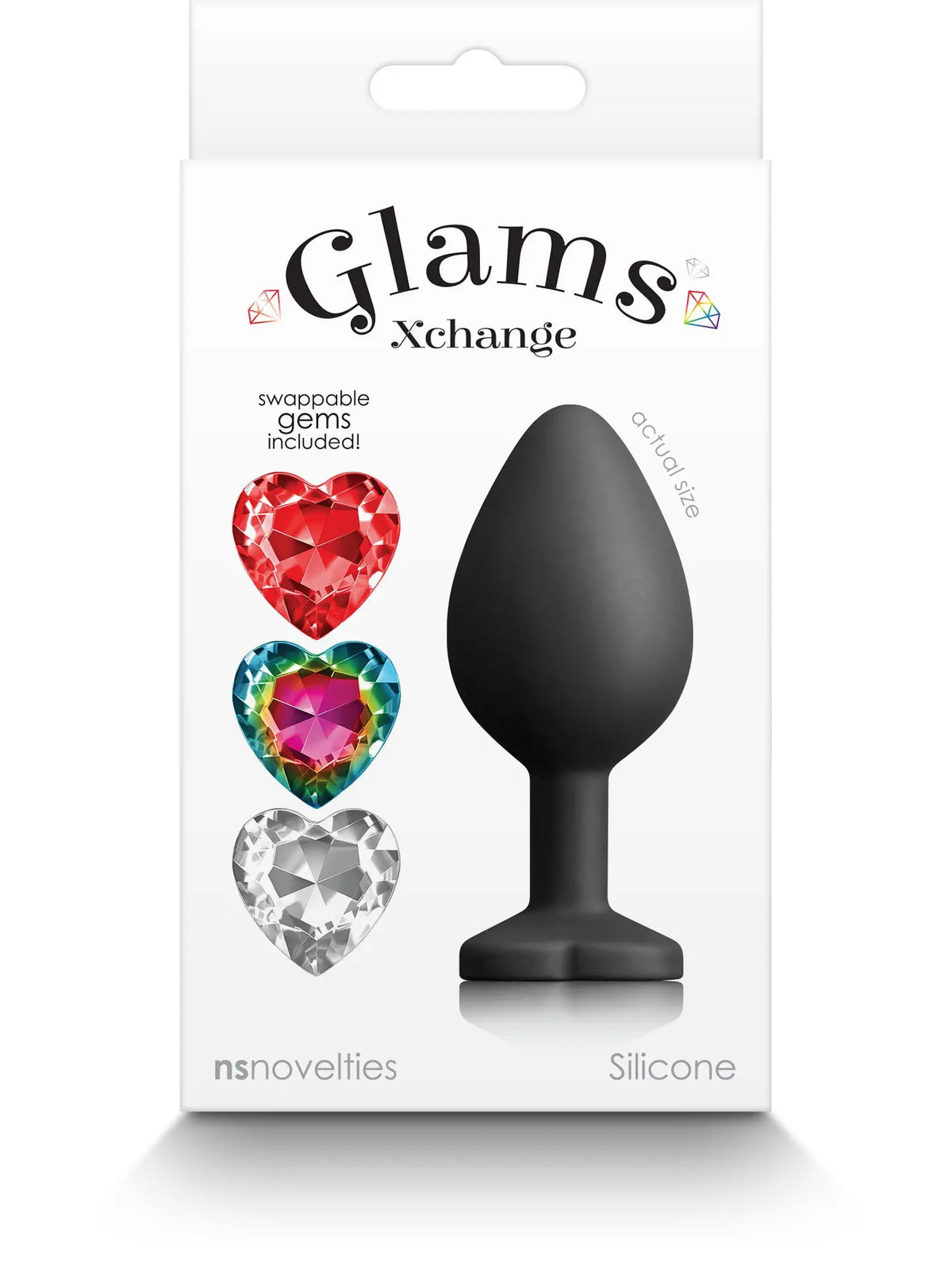 Glams Xchange Heart - Medium - Black – body-safe materials | Fu'Cha Exotics