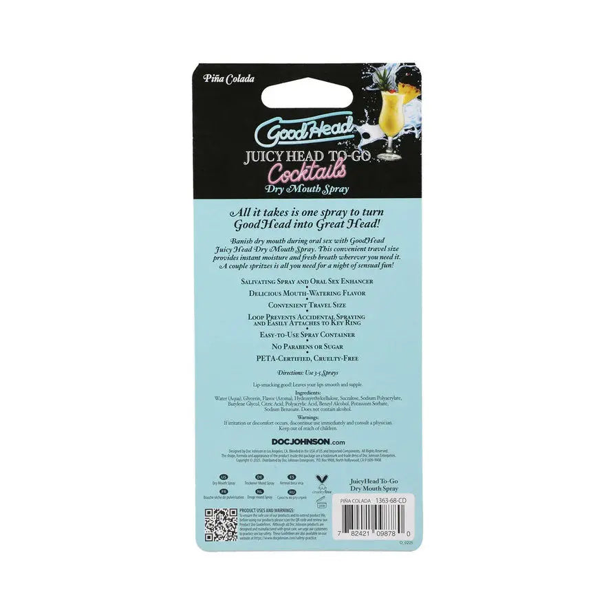 Goodhead Juicy Head Cocktails Dry Mouth Spray to-Go - Pina Colada – body-safe materials | Fu'Cha Exotics