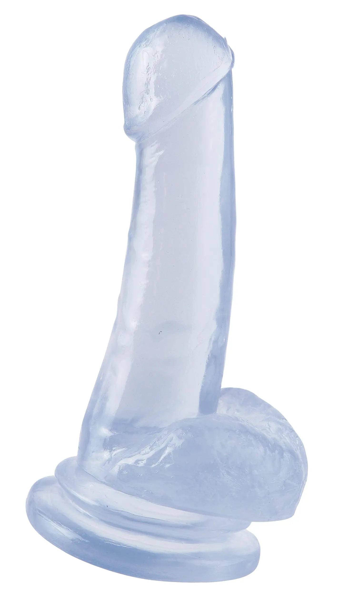Clear 8-inch suction cup dildo with ridged base