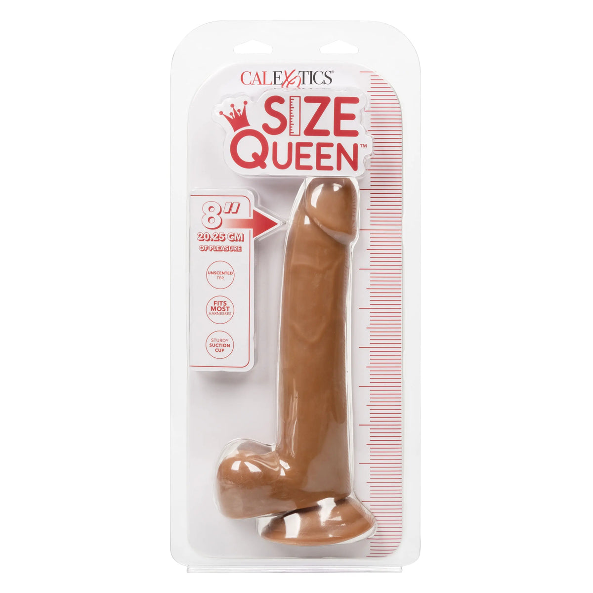 Size Queen 8 inch/20.25 Cm - Brown – body-safe materials | Fu'Cha Exotics