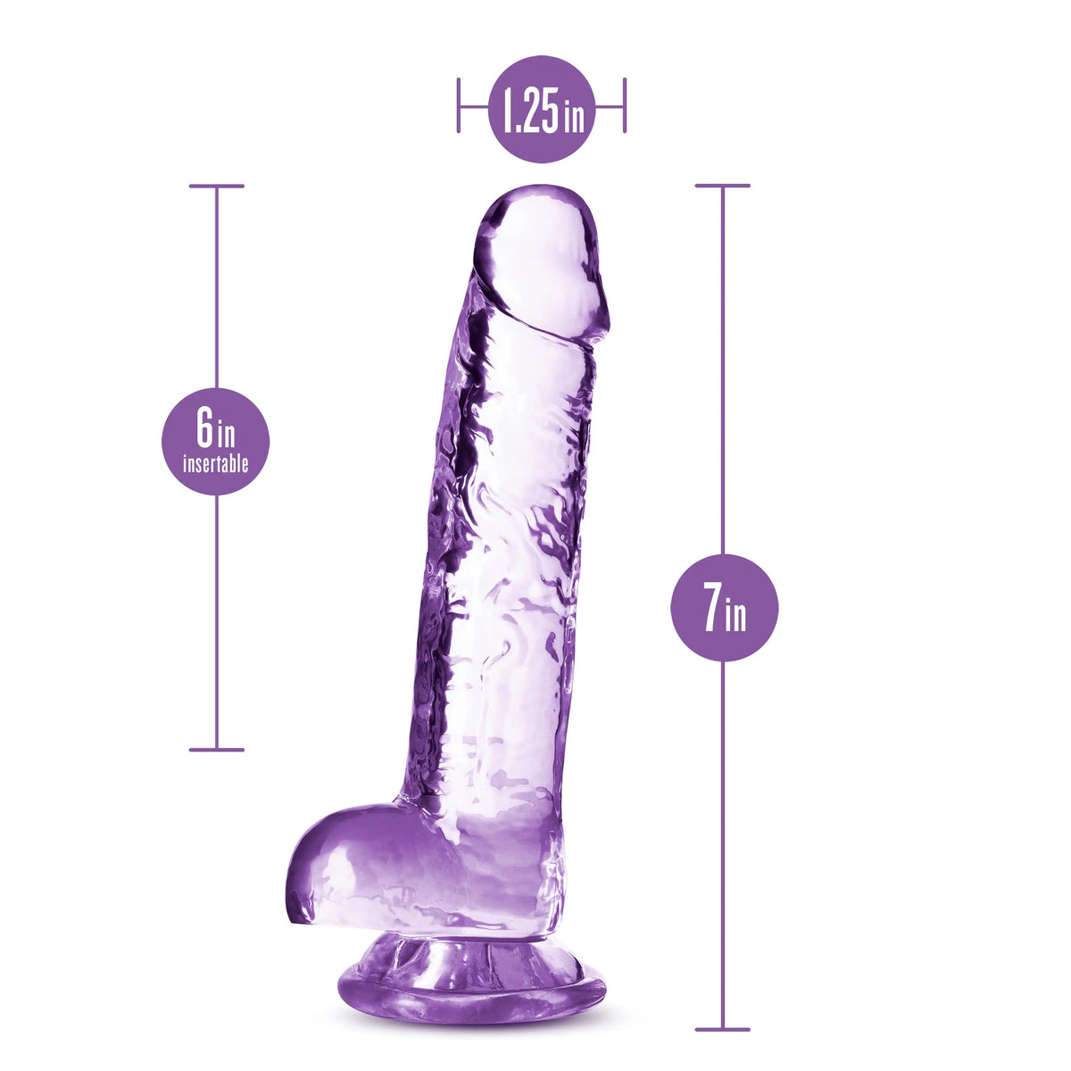 Naturally Yours - 7 Inch Crystalline Dildo - Amethhyst – body-safe materials | Fu'Cha Exotics