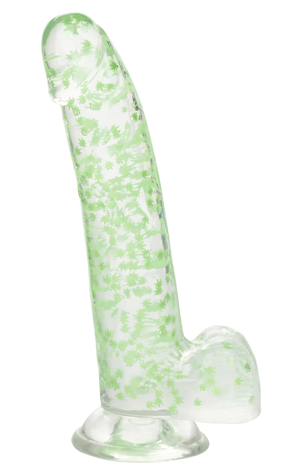 Naughty Bits I Leaf Dick Glow-in-the-Dark Weed Leaf Dildo - Glow in the Dark – body-safe materials | Fu'Cha Exotics