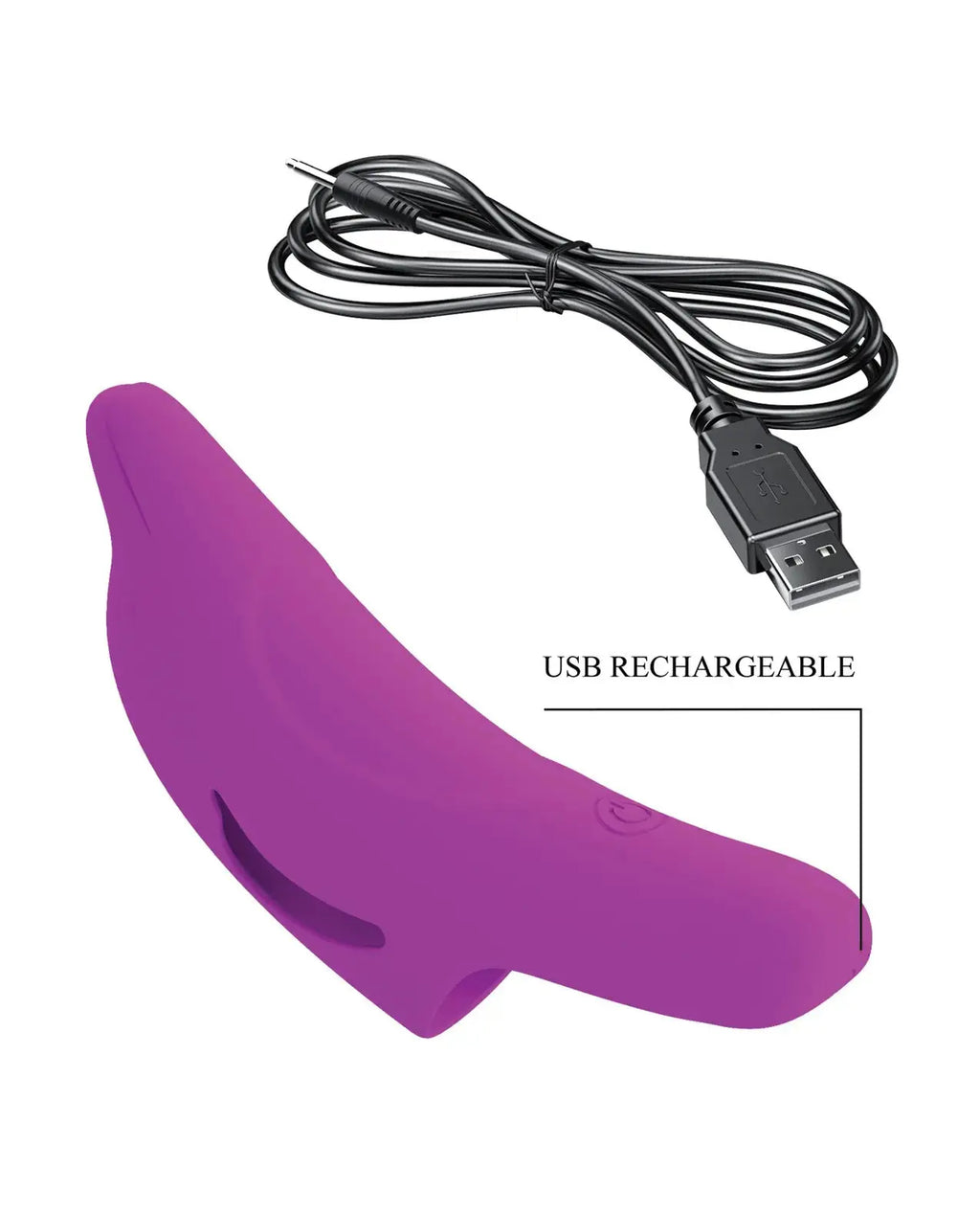 Delphini Dolphin Honey Finger Vibrator - Fuchsia – body-safe silicone USB-rechargeable | Fu'Cha Exotics