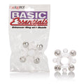 Enhancer ring with beads, round metal ring with small silver-toned bead charms
