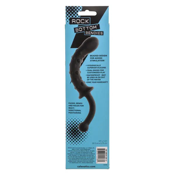 Rock Bottom Bendies Bendy Beaded Probe - Black – body-safe silicone fully waterproof | Fu'Cha Exotics