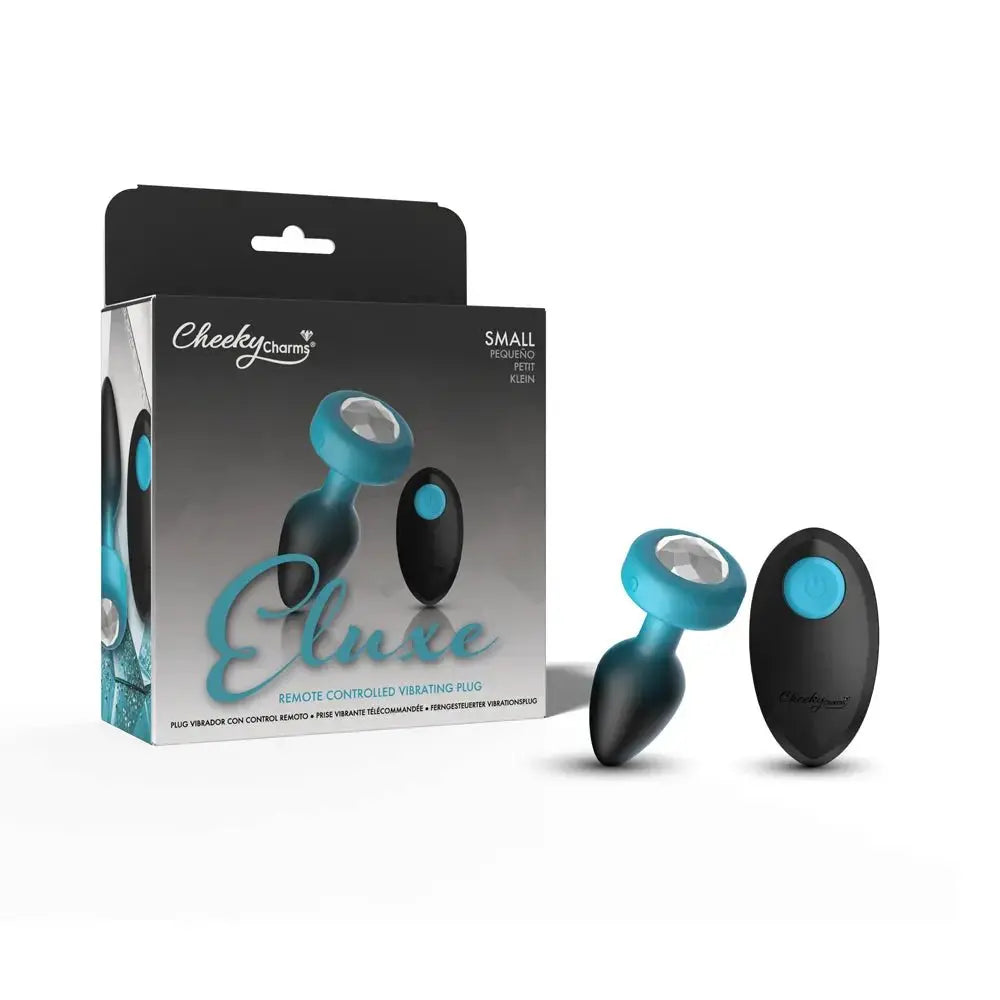 Eluxe Vibrating Clr Gem Bluombre Plug Sm With Remote – body-safe silicone 10 vibration modes | Fu'Cha Exotics