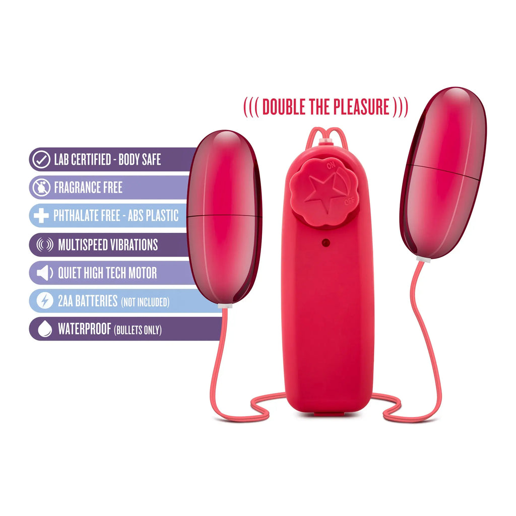B Yours Double Pop Eggs - Cerise – body-safe materials | Fu'Cha Exotics