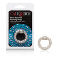 Pearl-beaded ring with dark center, clear silicone base