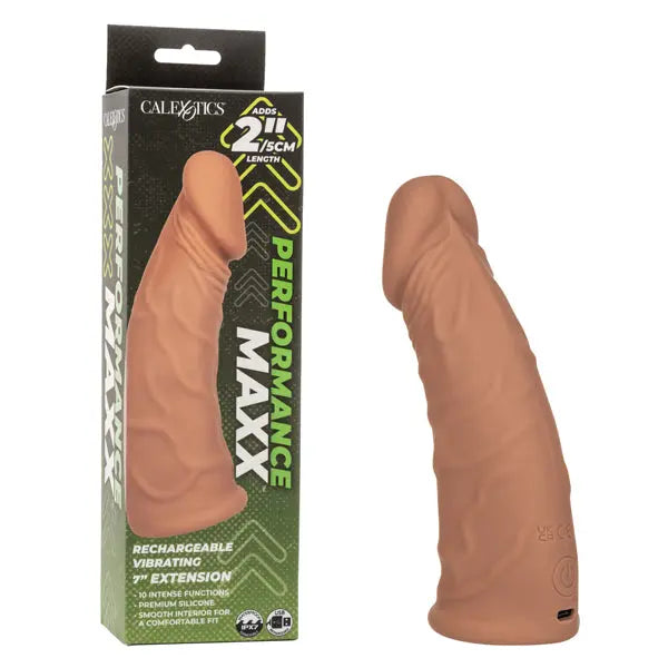 Performance Maxx Rechargeable Vibrating Extension 7" - Brown – body-safe materials | Fu'Cha Exotics