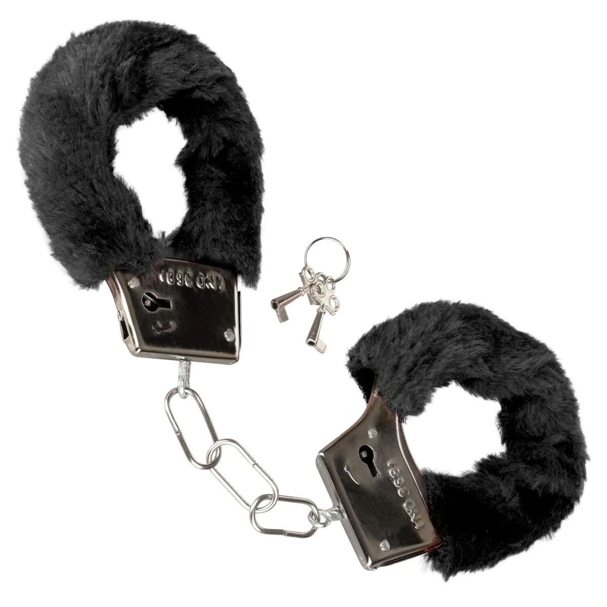 Playful Furry Cuffs - Black – body-safe materials | Fu'Cha Exotics