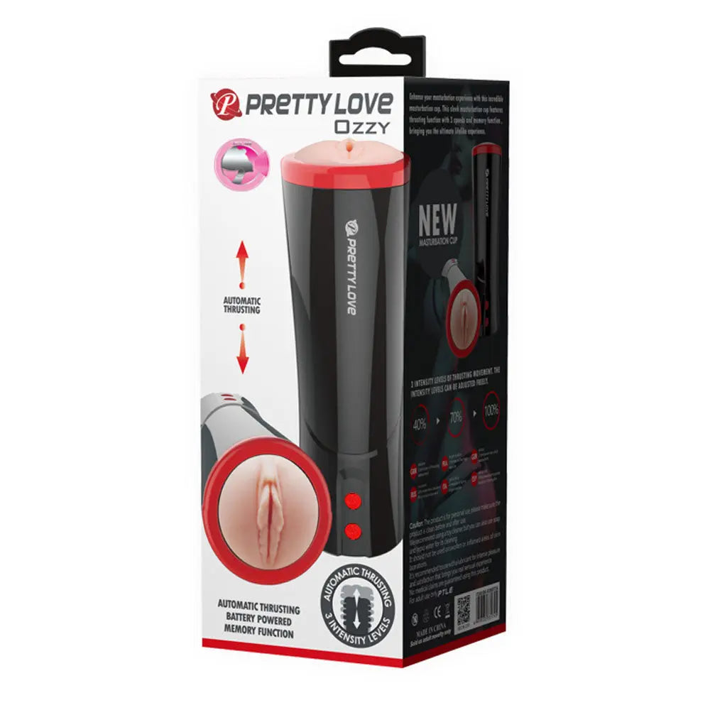 Pretty Love Ozzy - Vagina - Black/ Red – body-safe materials | Fu'Cha Exotics