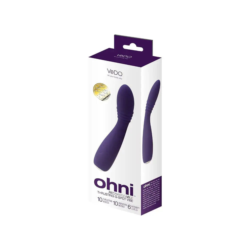 Ohni Rechargeable G-Spot Thrusting Vibe Purple – body-safe materials | Fu'Cha Exotics