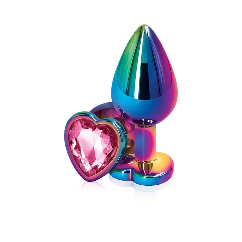 Rear Assets - Multicolor Heart - Medium - Pink – body-safe materials | Fu'Cha Exotics