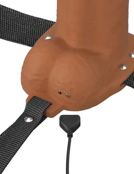Fantasy X-Tensions Elite 6" Vibrating Hollow Silicone Strap-on - Brown – body-safe materials | Fu'Cha Exotics