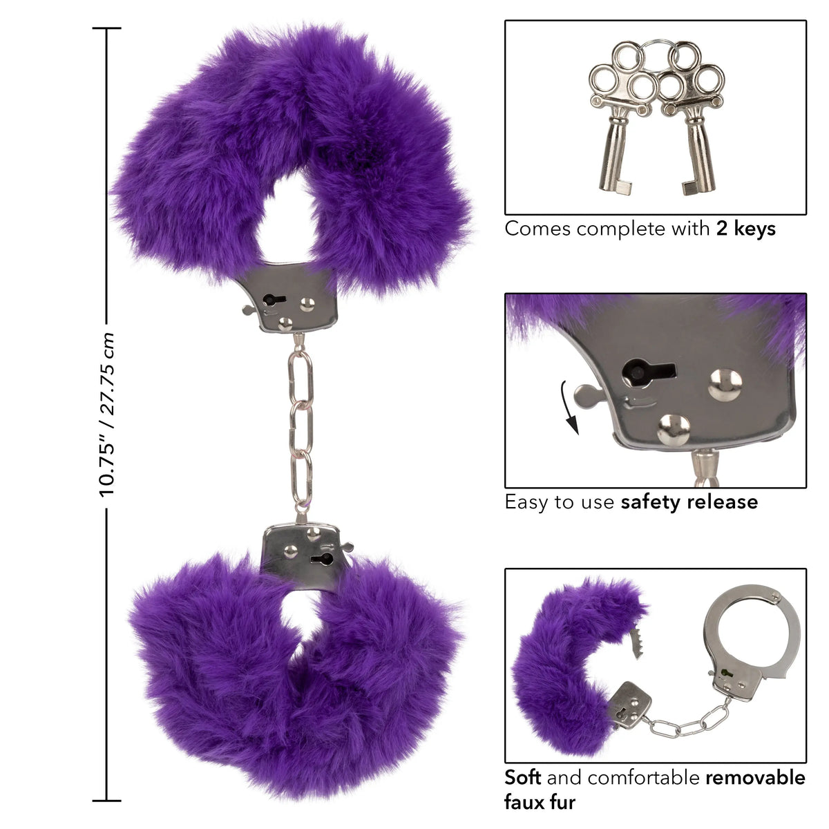 Ultra Fluffy Furry Cuffs - Purple – body-safe materials | Fu'Cha Exotics