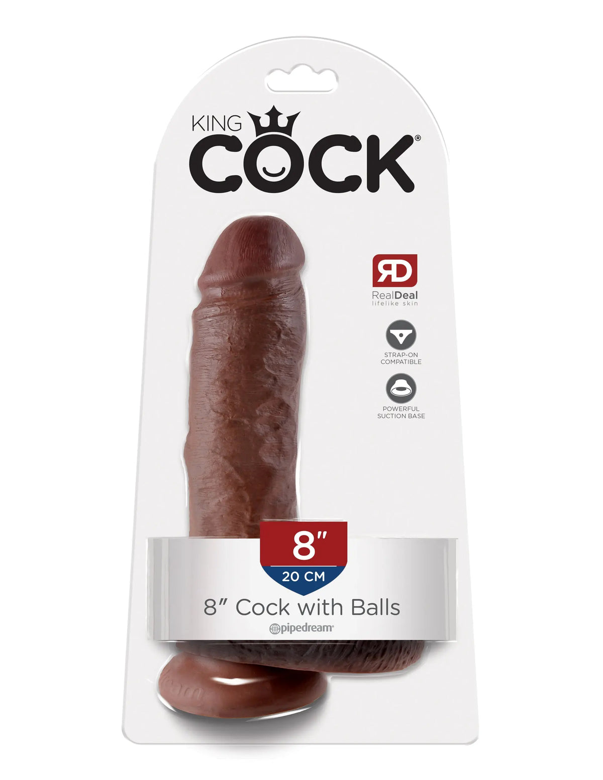 King Cock 8-Inch Cock With Balls - Brown – body-safe materials | Fu'Cha Exotics