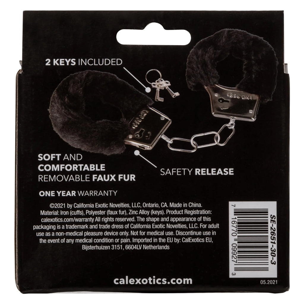 Playful Furry Cuffs - Black – body-safe materials | Fu'Cha Exotics