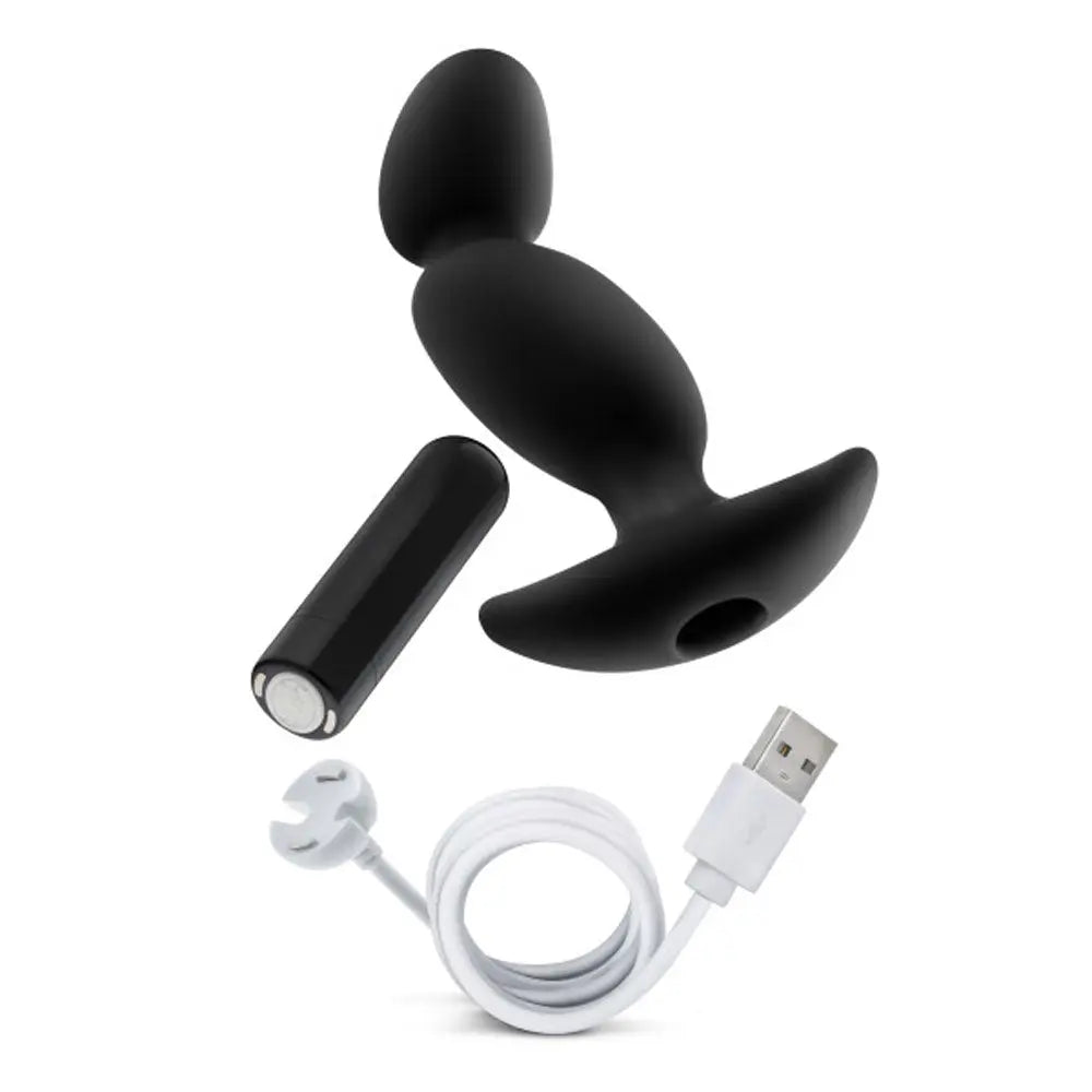 Anal Adventures- Platinum - Silicone Vibrating Prostate Massager 04-Black – body-safe silicone USB-rechargeable | Fu'Cha E...