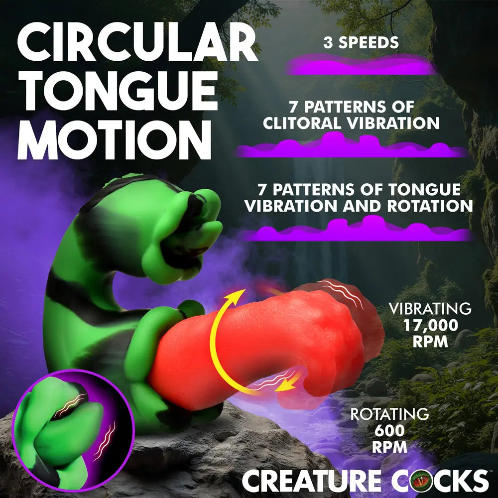 Tongue Lasher Silicone Vibrator - Green – body-safe materials | Fu'Cha Exotics