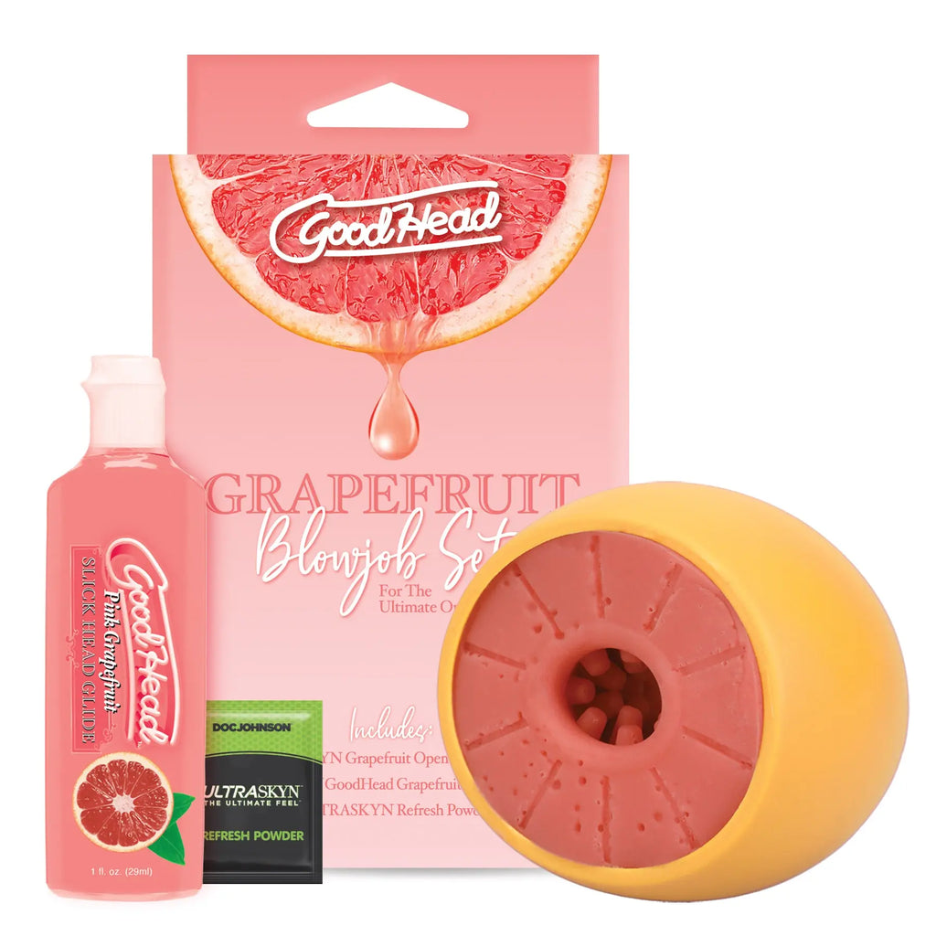 Goodhead - Grapefruit Blowjob Set - Yellow/pink – body-safe materials | Fu'Cha Exotics