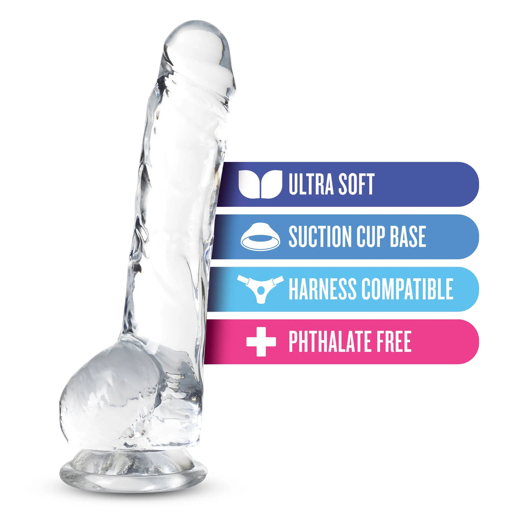 Naturally Yours - 8 Inch Crystalline Dildo - Diamond – body-safe materials suction stimulation | Fu'Cha Exotics